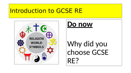 Introduction to GCSE RE