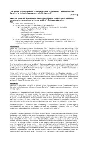 The Homeric Hymn to Demeter is far more entertaining than Ovid’s story about Orpheus and Eurydice