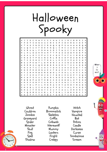 Halloween Spooky Word Search Puzzle