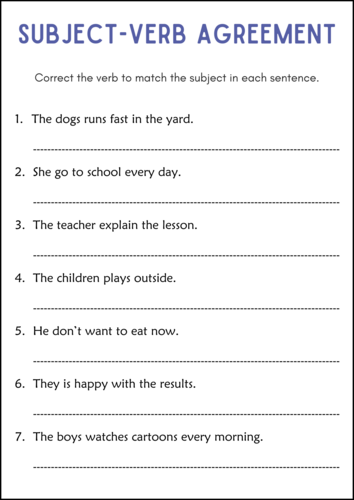 Editing and Proofreading Grammar Worksheets - Sentence Proofreading Practice