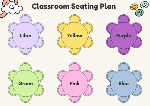 Table Plan - Pastel Colours