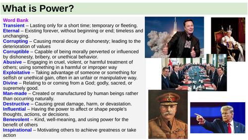 Oracy task: Introducing power and conflict