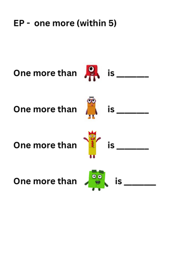 One More and One Less within 5 and 10 Numberblocks