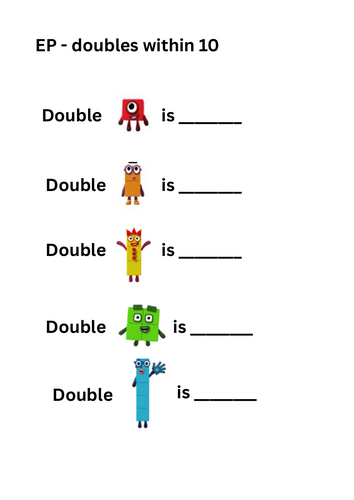 Numberblocks doubles within 10 and 20
