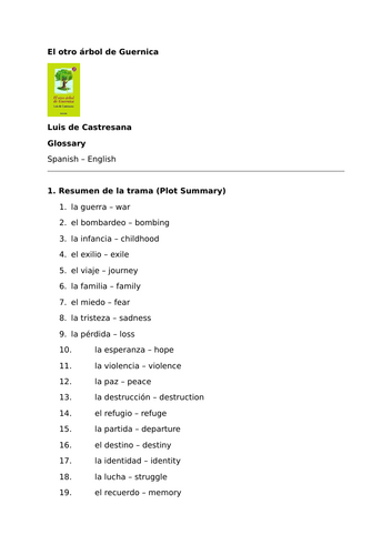 El otro árbol de Guernica by Luis de Castresana – Glossary