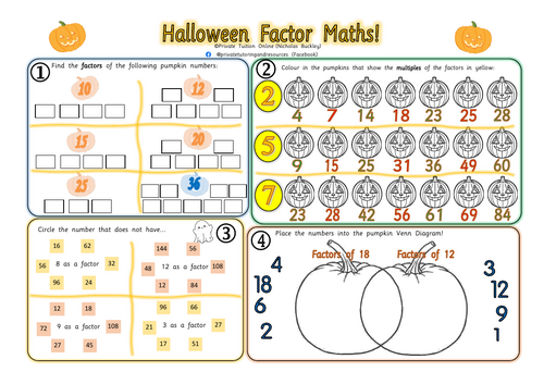 Halloween Factors Special (Year 4 / 5 / 6)