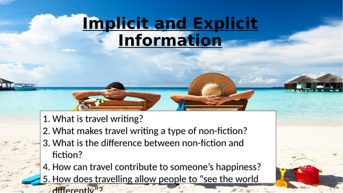 Travel Writing - Implicit and Explicit Information
