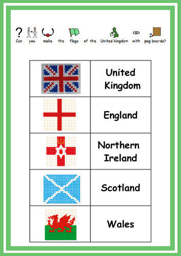 United kingdom flags- lego- peg boards