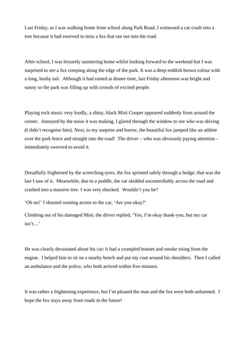 Four recount examples / model texts