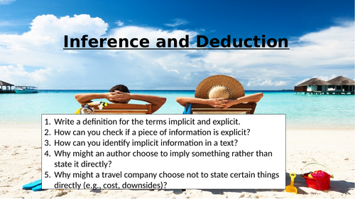 Travel Writing - Inference and Deduction