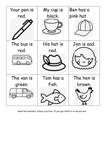 Early reader Tic-Tac-Toe