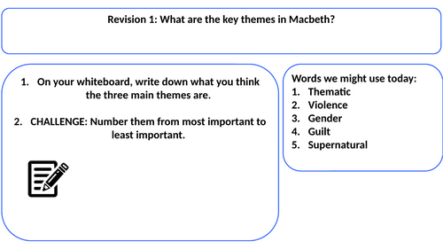 Macbeth revision lessons