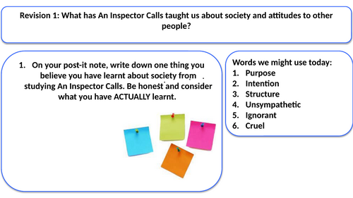 Inspector Calls Revision Lessons