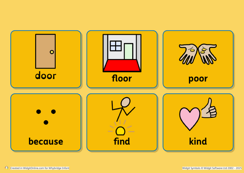 Year 2 Common Exception word dyslexia friendly flashcards