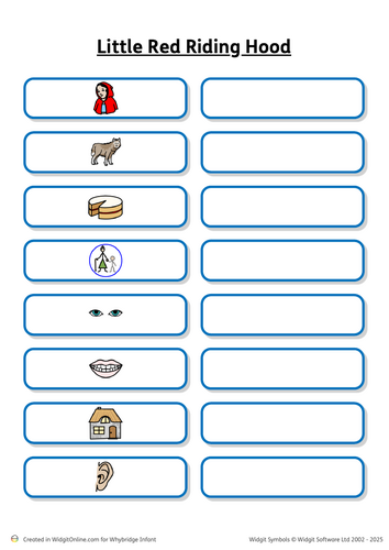 Little Red Riding Hood Scavenger hunt