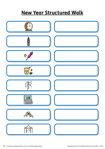 New Years themed scavenger hunt