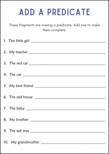 Complete and Incomplete Sentences, Fragments, and Run On Sentences Worksheets