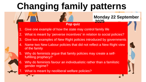 A Level Sociology Families: Changing family patterns