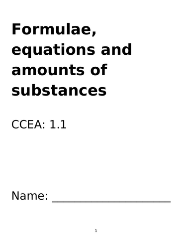 CCEA AS Chem 1.1 Past paper Questions