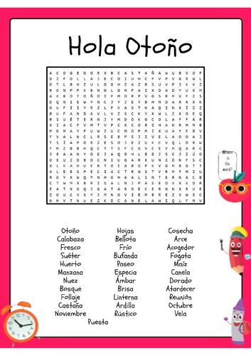 Sopa de letras de Hola Otoño