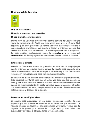 El otro árbol de Guernica by Luis de Castresana – Narrative Style and Structure – Symbolism