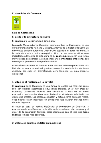 El otro árbol de Guernica - Style - Realism and Emotional Restraint