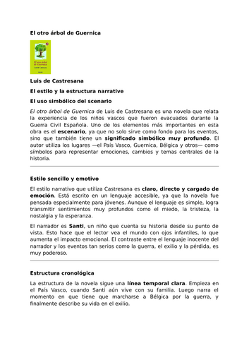 El otro árbol de Guernica - Style - The Symbolic Use of Setting