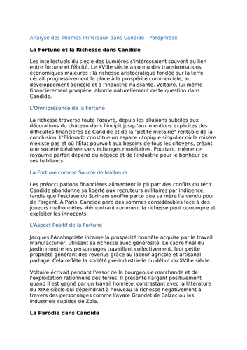 les themes dans Candide