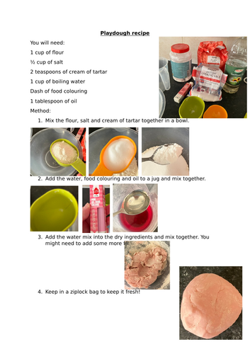 Playdough Recipe with pictures