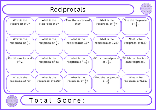 Reciprocals - 20 Questions