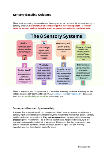 Sensory Domains Guidance for Staff