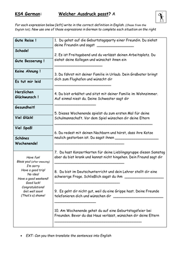 German KS4 Which Expression? (Vokabelntraining)