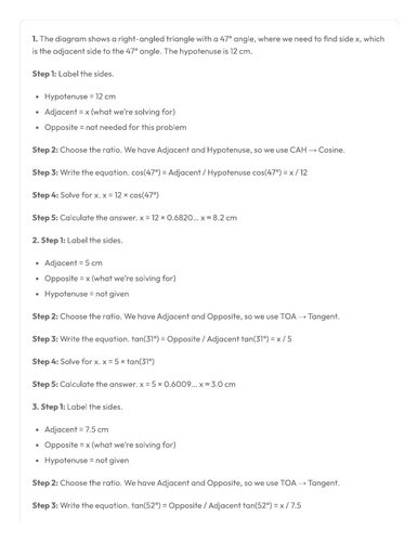 GCSE Foundation Maths - Trigonometry and Angles
