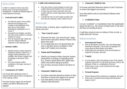Romeo and Juliet Movie Question Sheet