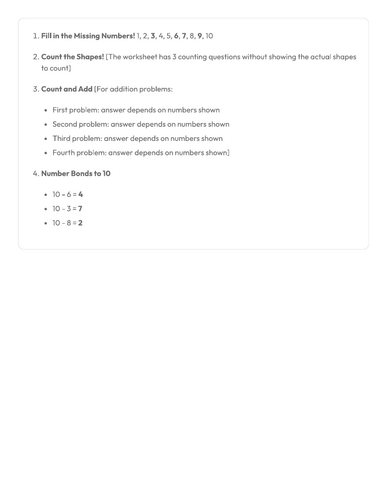 KS1 Maths - Counting and Number Recognition