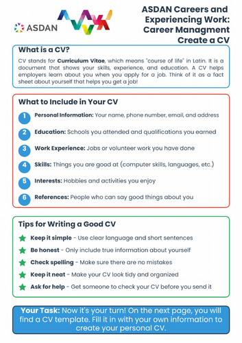 ASDAN Careers and Experiencing Work - Module 3 - 5 lessons