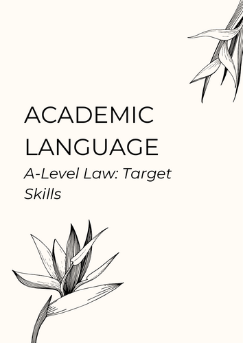 A-Level Law: Academic Language Target Skill Workbook (Eduqas + Contract)