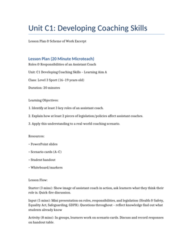 Full Time Lecturer of Sport Interview