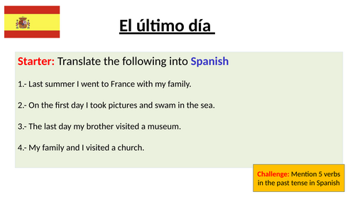 El último día Year 8 - Viva 2 (Module 1: Unit3)