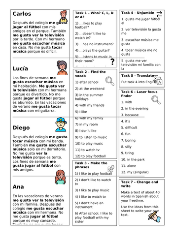 Spanish easy hobby reading