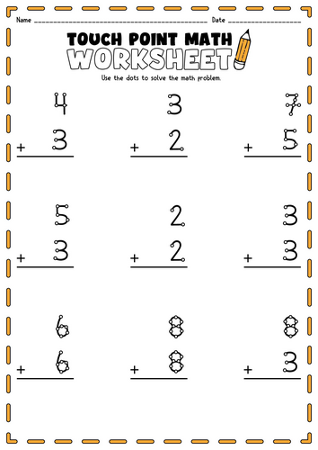 Touch Point Math Worksheet: Simple Addition