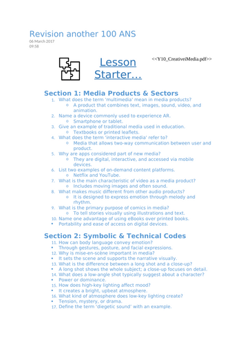 200 Exam-Style Creative iMedia Questions (OCR Cambridge National R093)