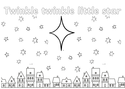 Twinkle Twinkle Little Star colouring page