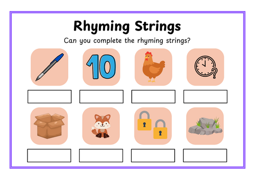Rhyming Strings Worksheet