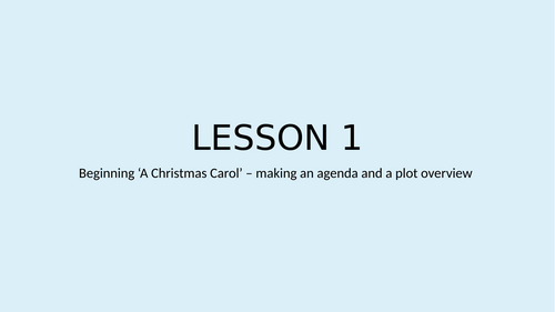 KS3 A Christmas Carol Stave 1-6 Lessons
