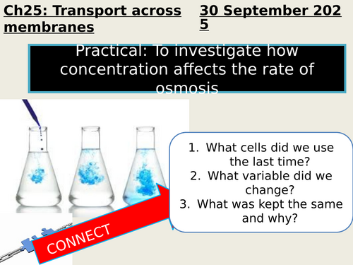 Senior Cycle Biology: 2.6 Practical- the affect of  concentration on the rate of osmosis