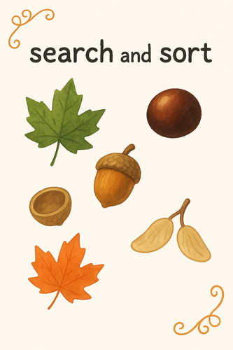 search and sort autumn treasures