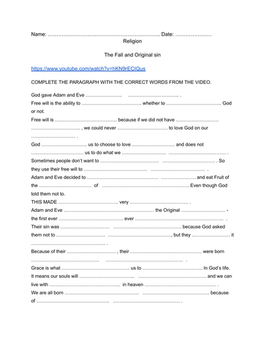 The fall and original sin