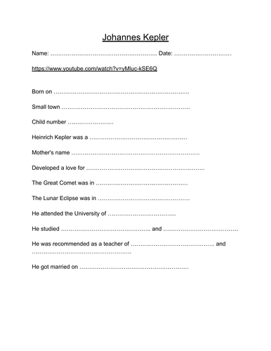 Johannes Kepler Biography