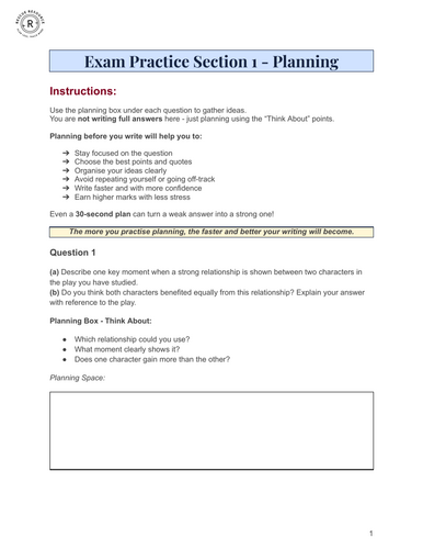 The Merchant of Venice – Exam Practice Booklet (Junior Cycle Higher Level)